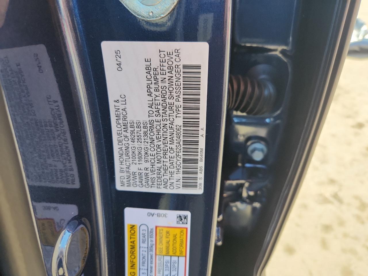 2025 HONDA ACCORD