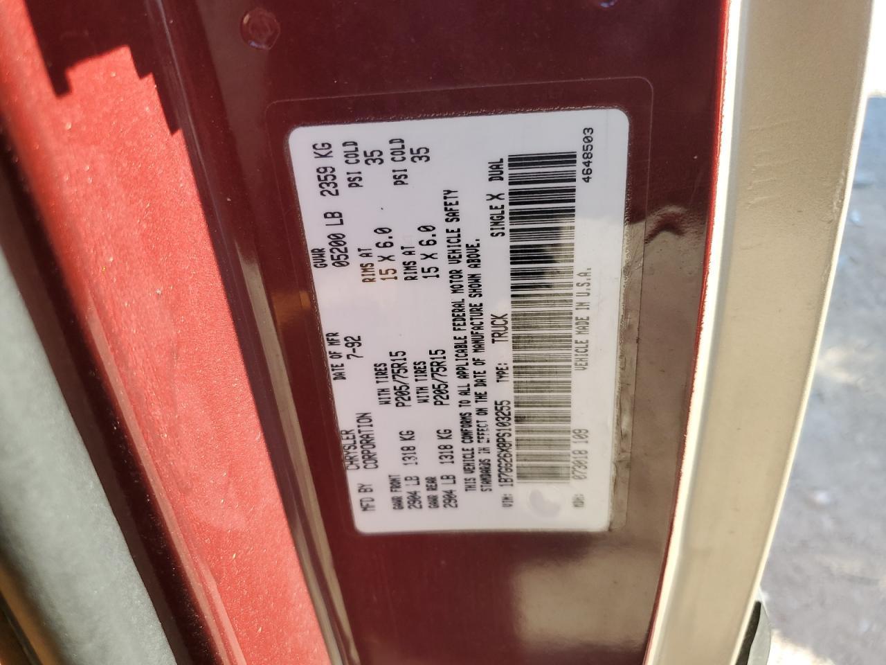 1993 DODGE Dakota