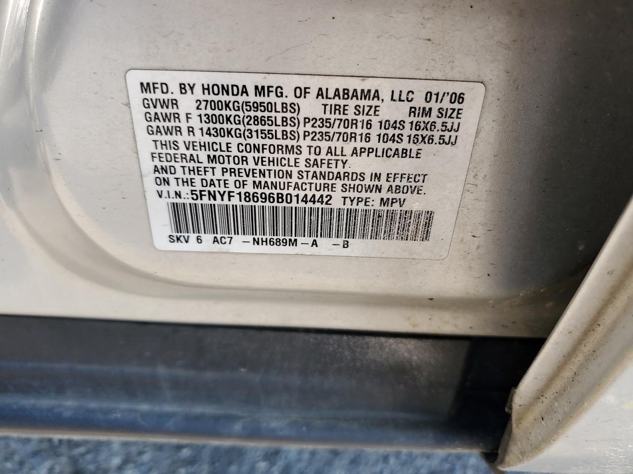 2006 HONDA PILOT