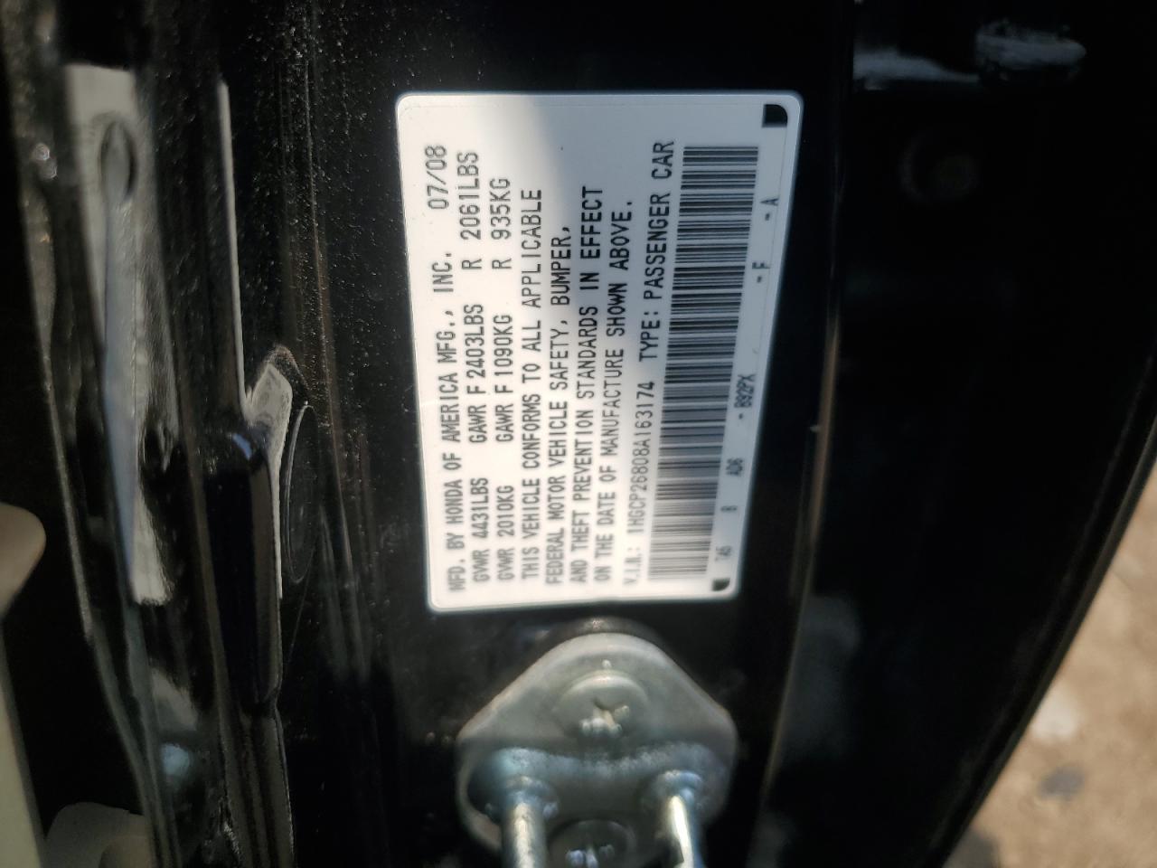 2008 HONDA ACCORD