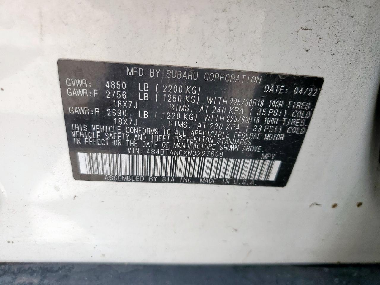 2022 SUBARU Outback