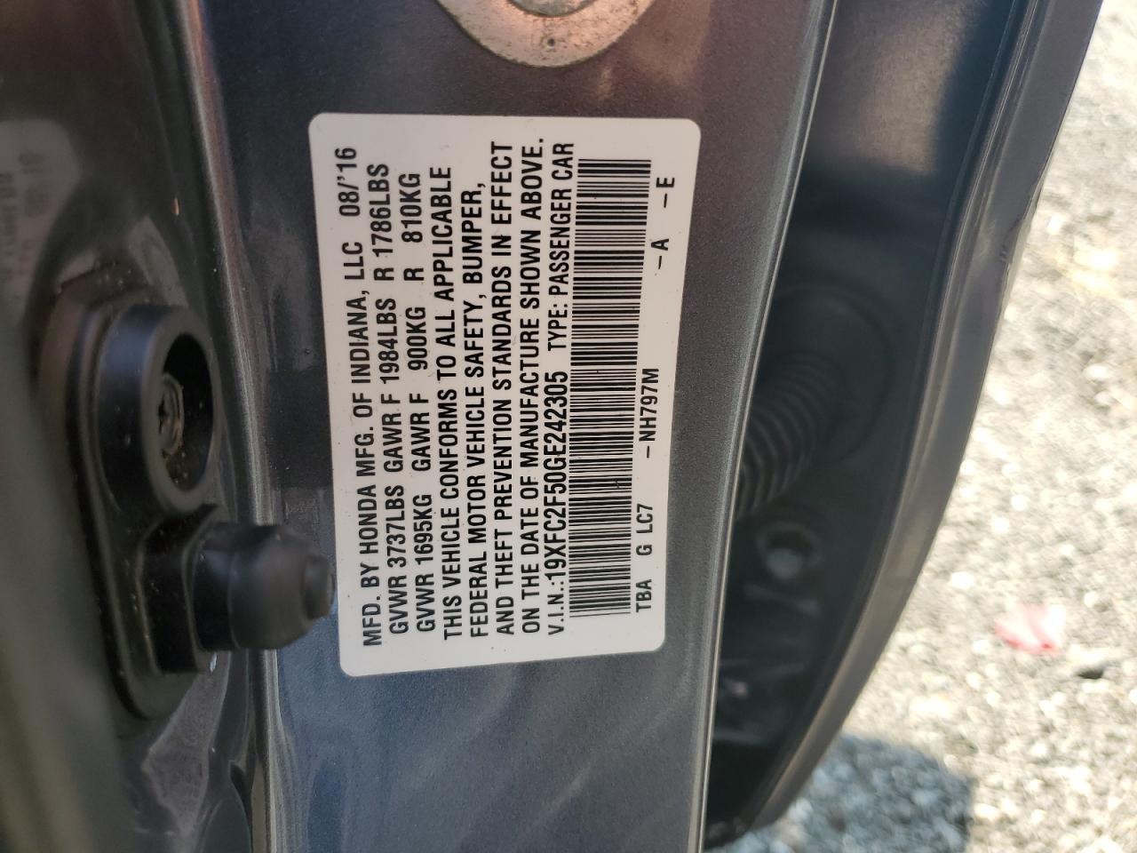 2016 HONDA CIVIC