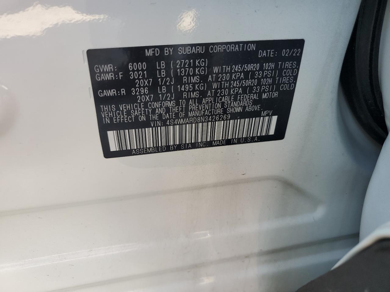 2022 SUBARU Ascent