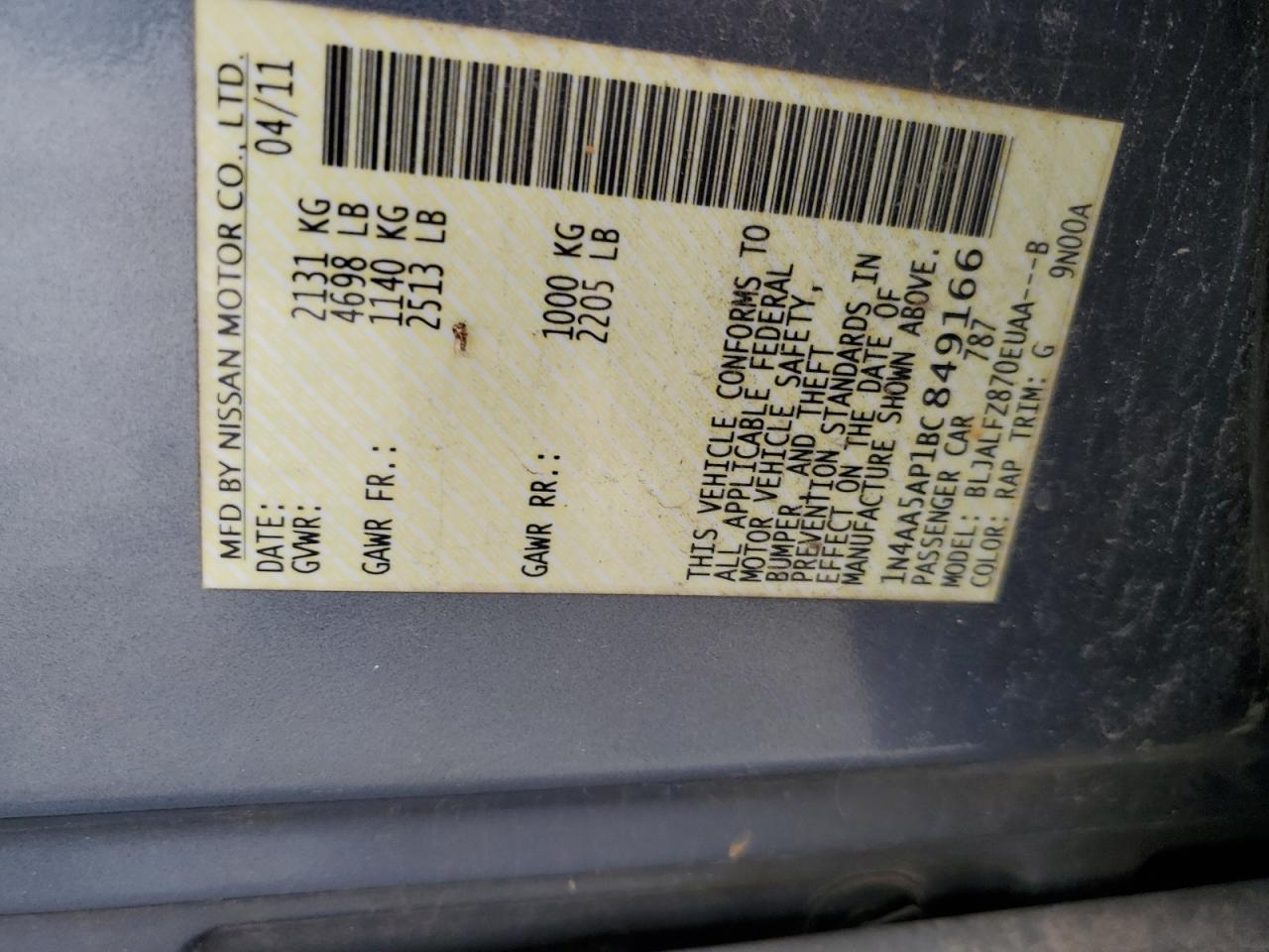 2011 NISSAN Maxima