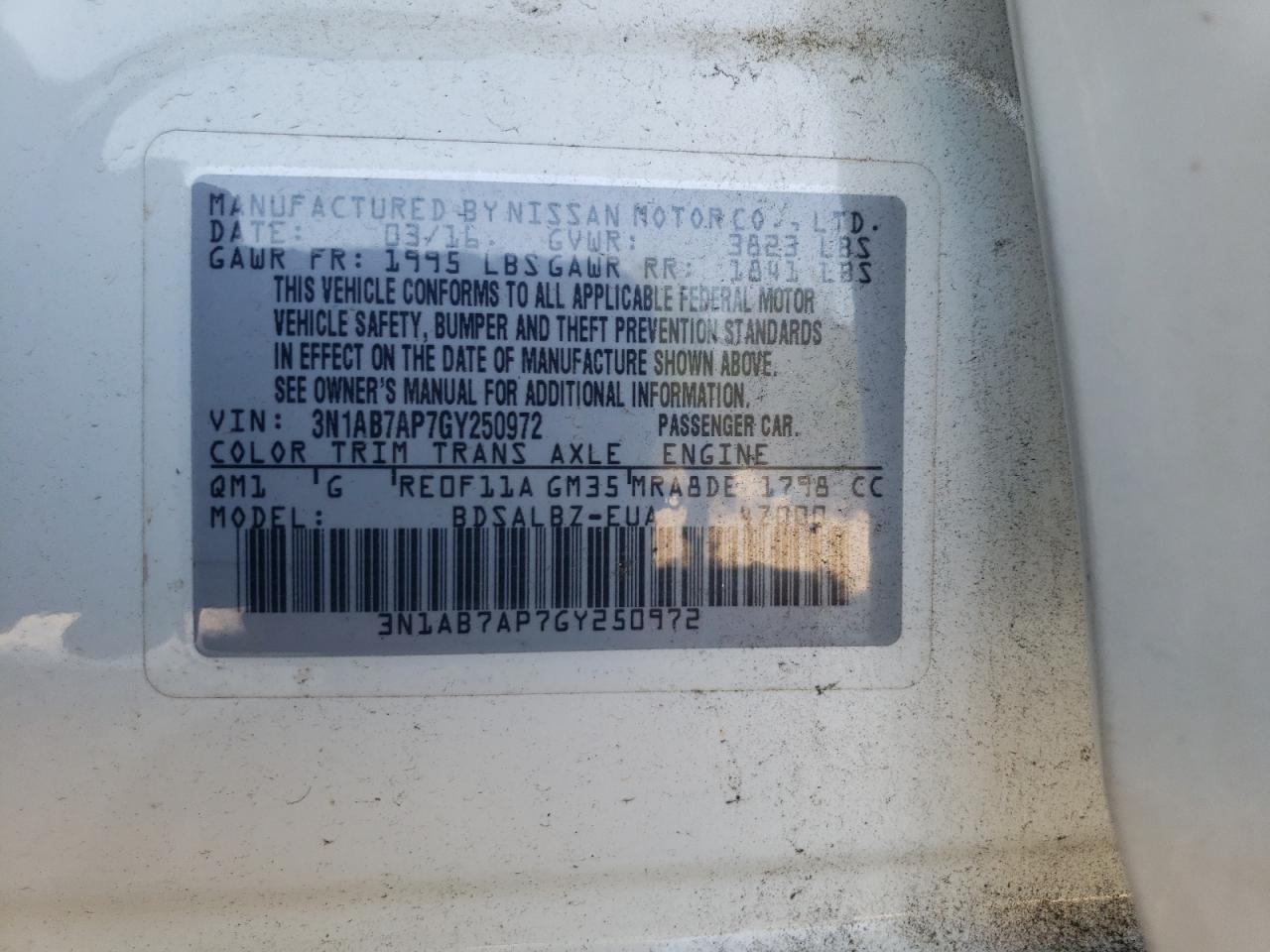 2016 NISSAN SENTRA