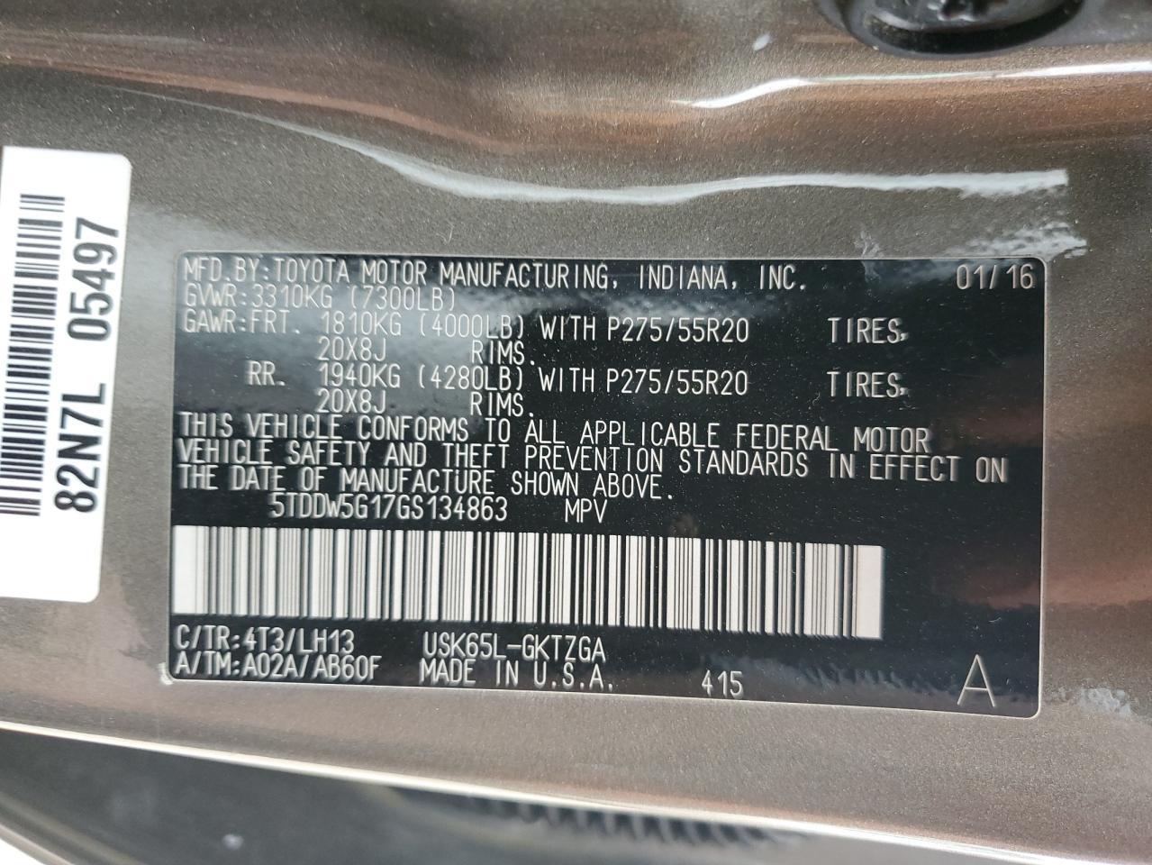 2016 TOYOTA Sequoia