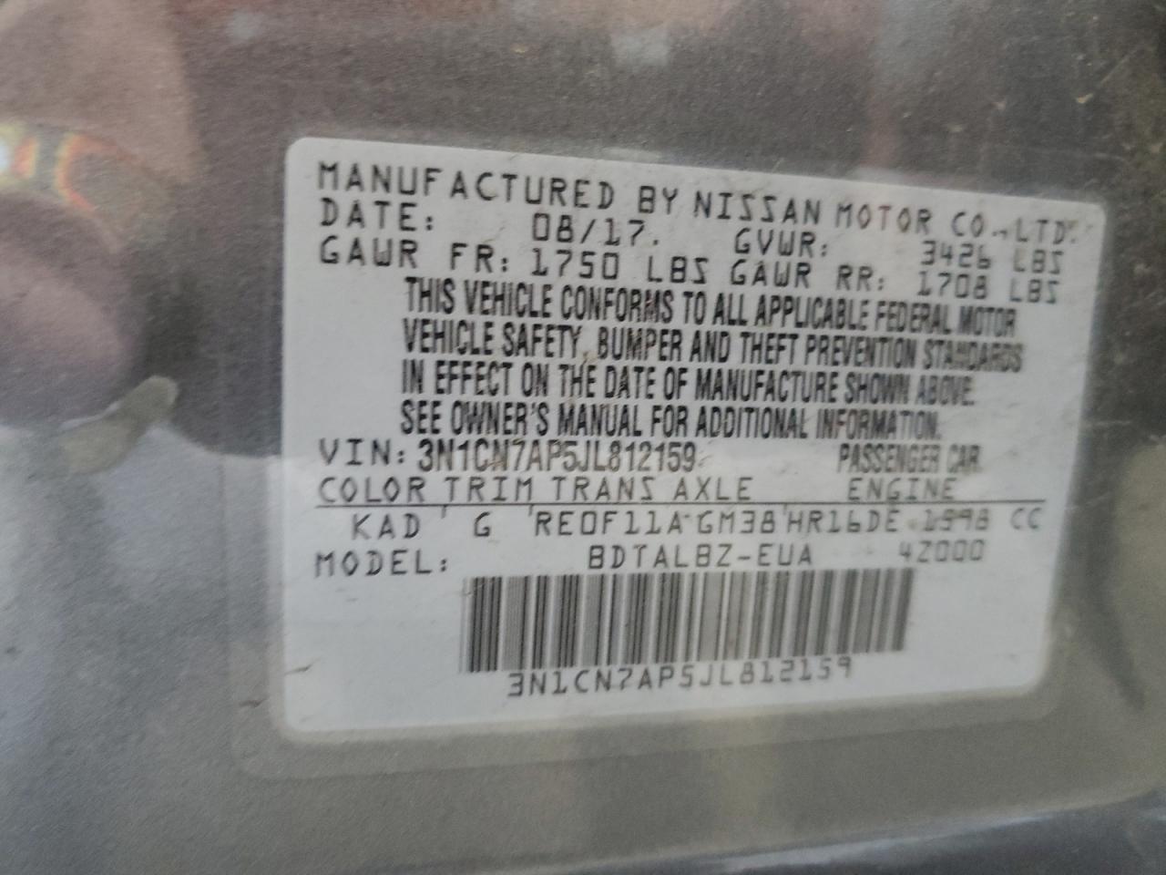 2018 NISSAN VERSA