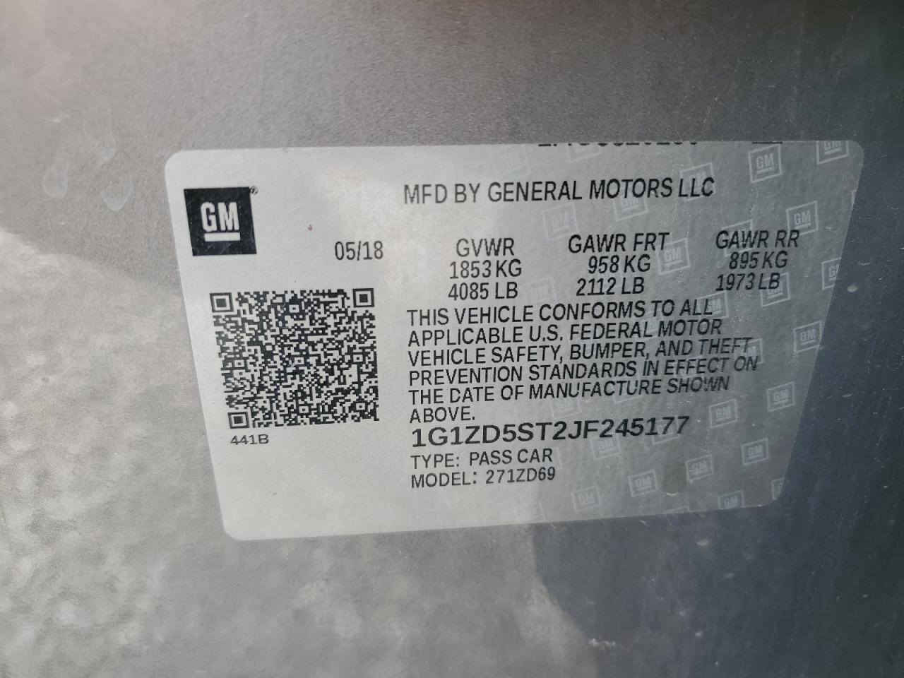 2018 CHEVROLET MALIBU
