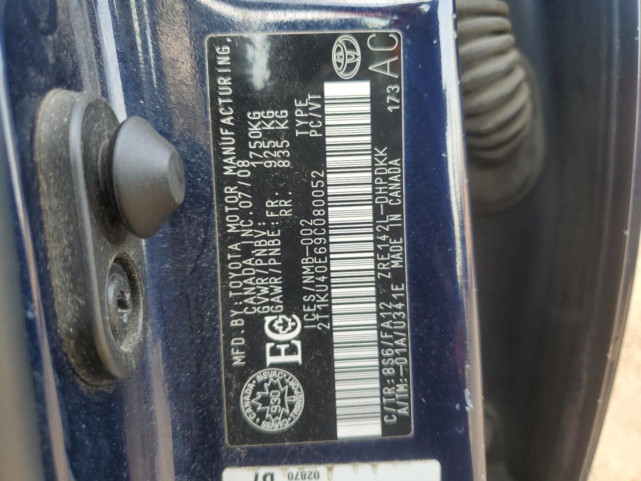 2009 TOYOTA COROLLA