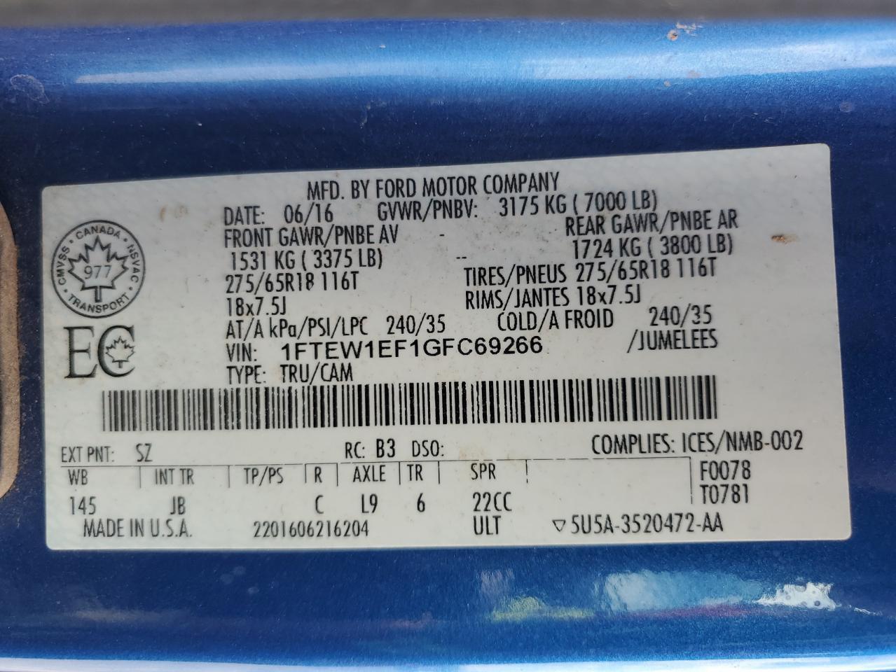 2016 FORD F-150