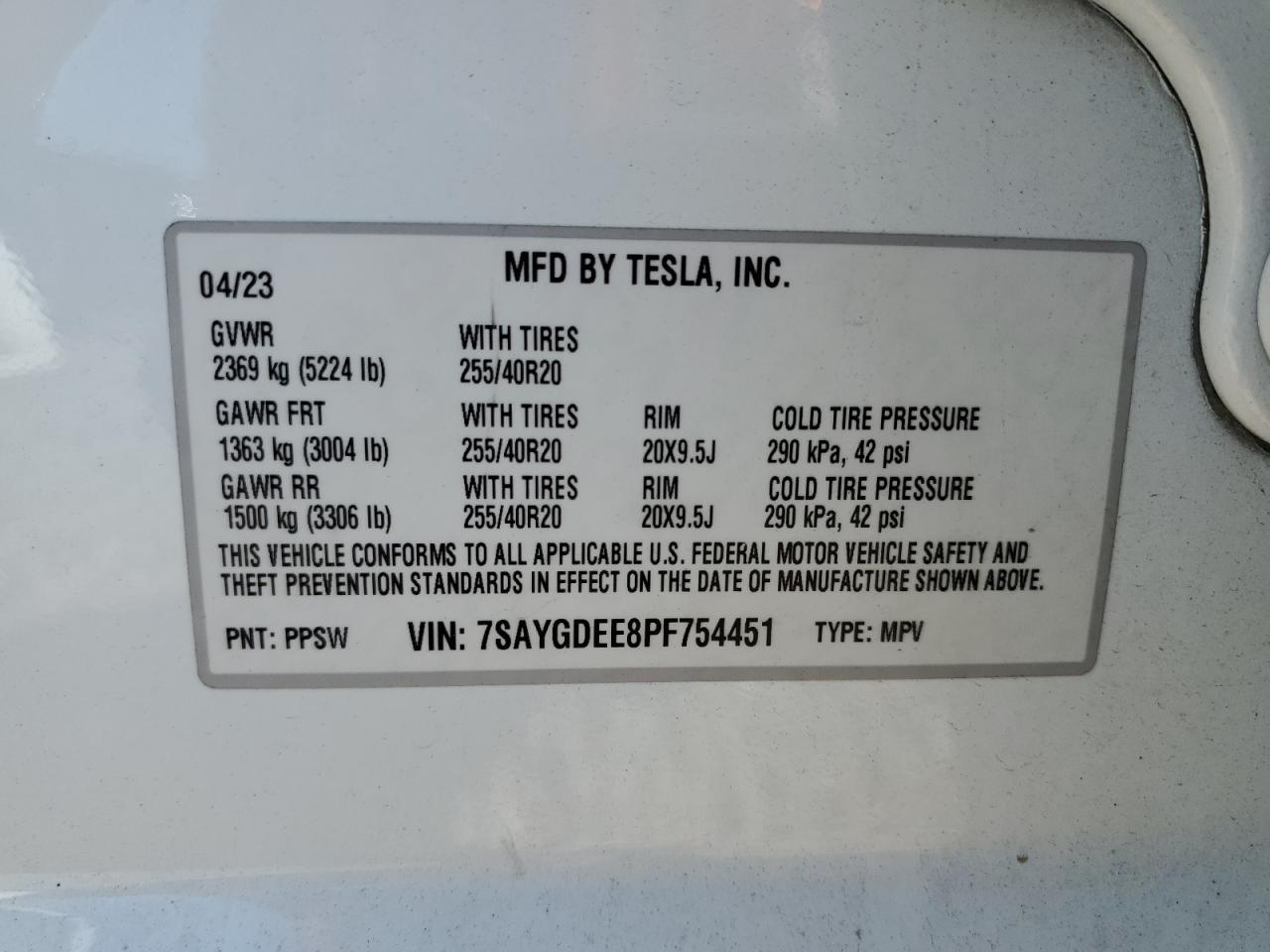 2023 TESLA MODEL Y