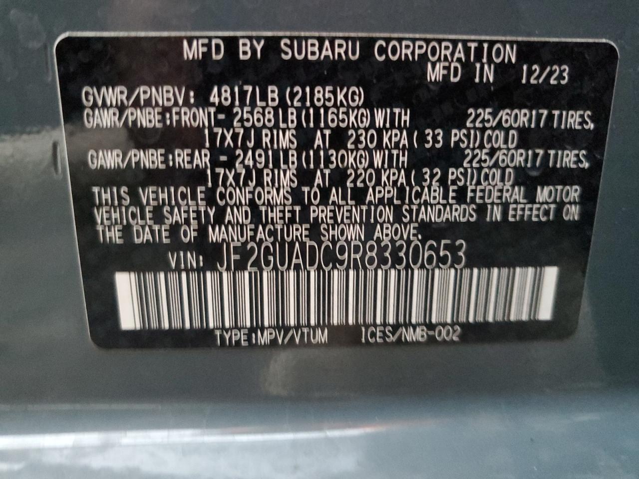 2024 SUBARU Crosstrek