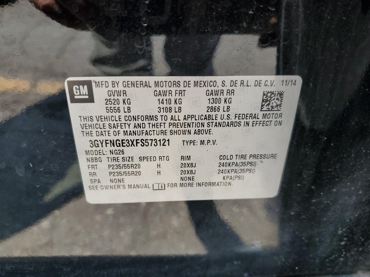 2015 CADILLAC SRX