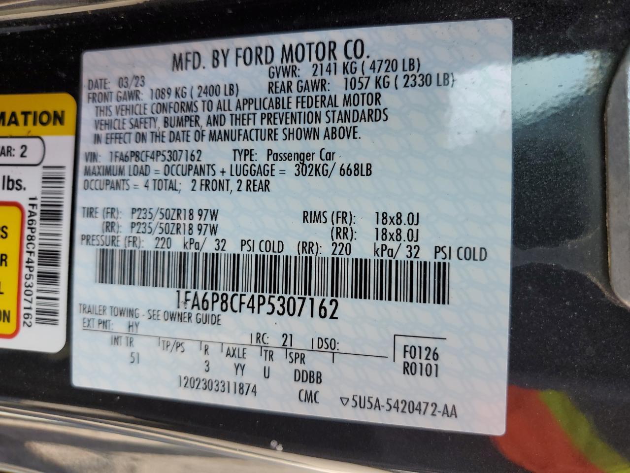 2023 FORD MUSTANG