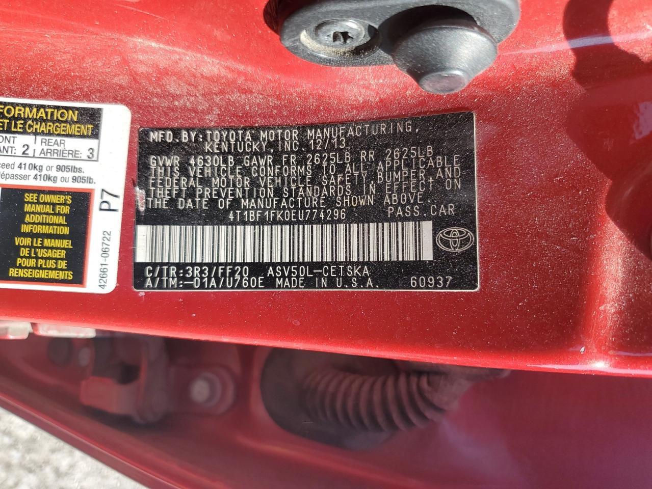 2014 TOYOTA CAMRY