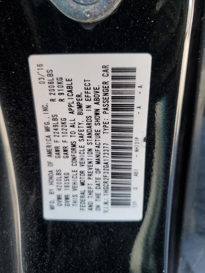 2016 HONDA ACCORD