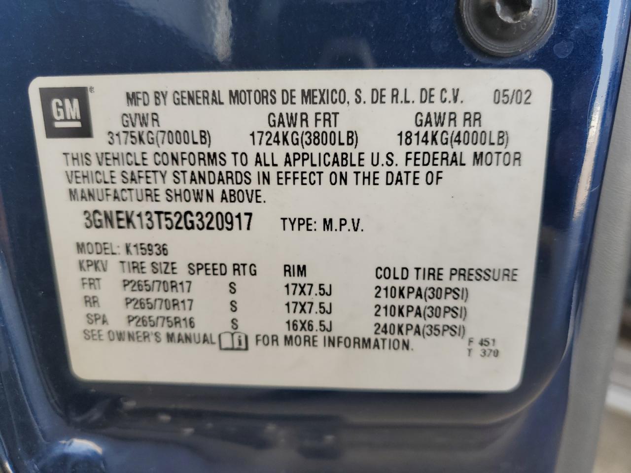 2002 CHEVROLET Avalanche