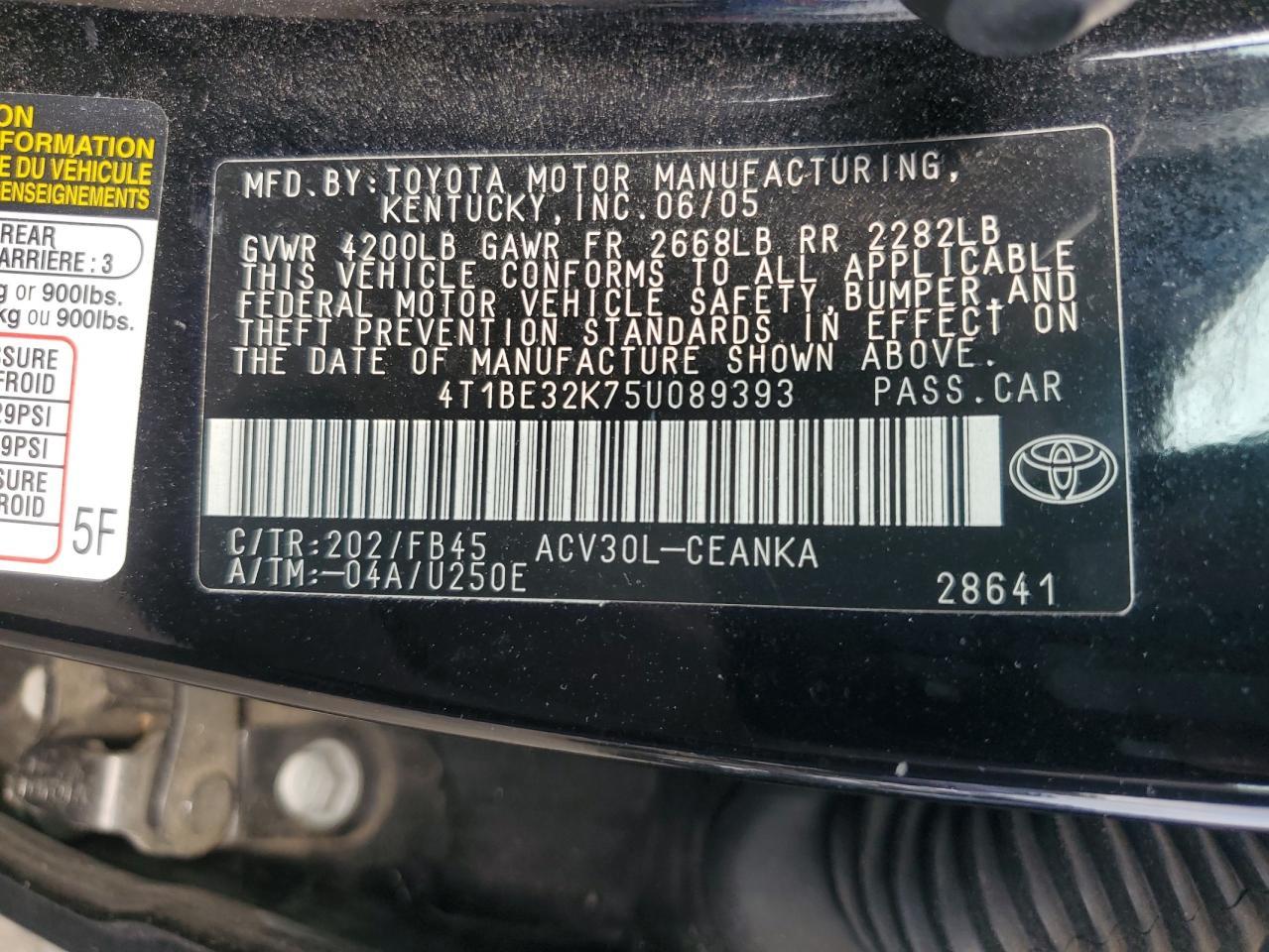 2005 TOYOTA CAMRY