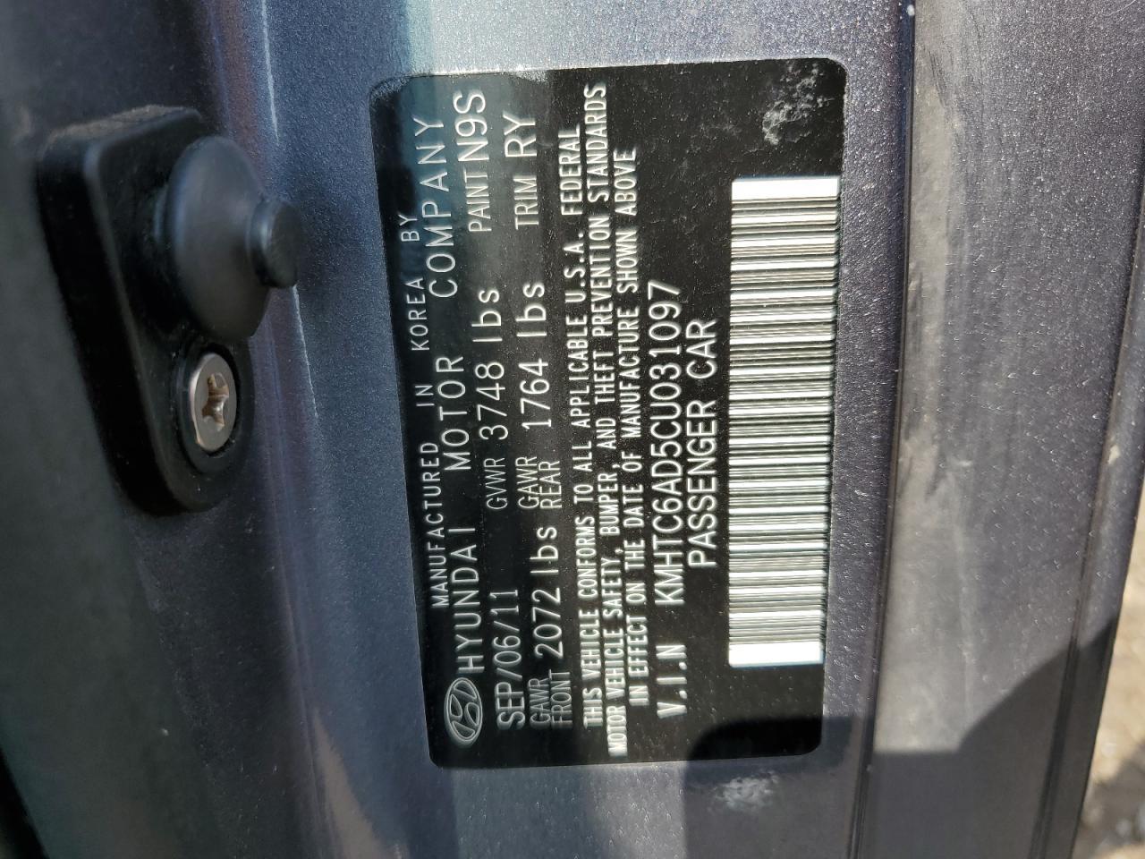 2012 HYUNDAI VELOSTER