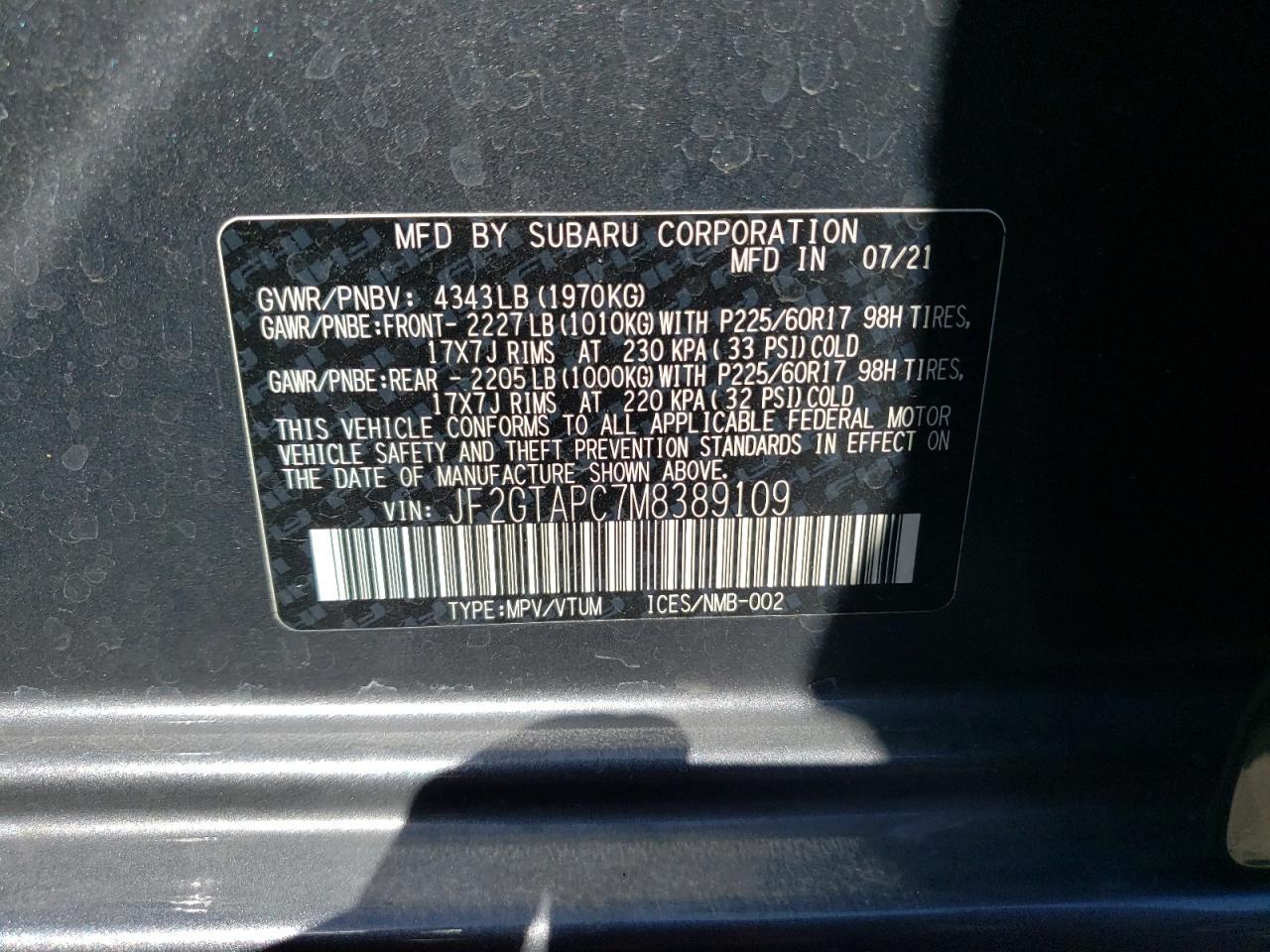 2021 SUBARU Crosstrek