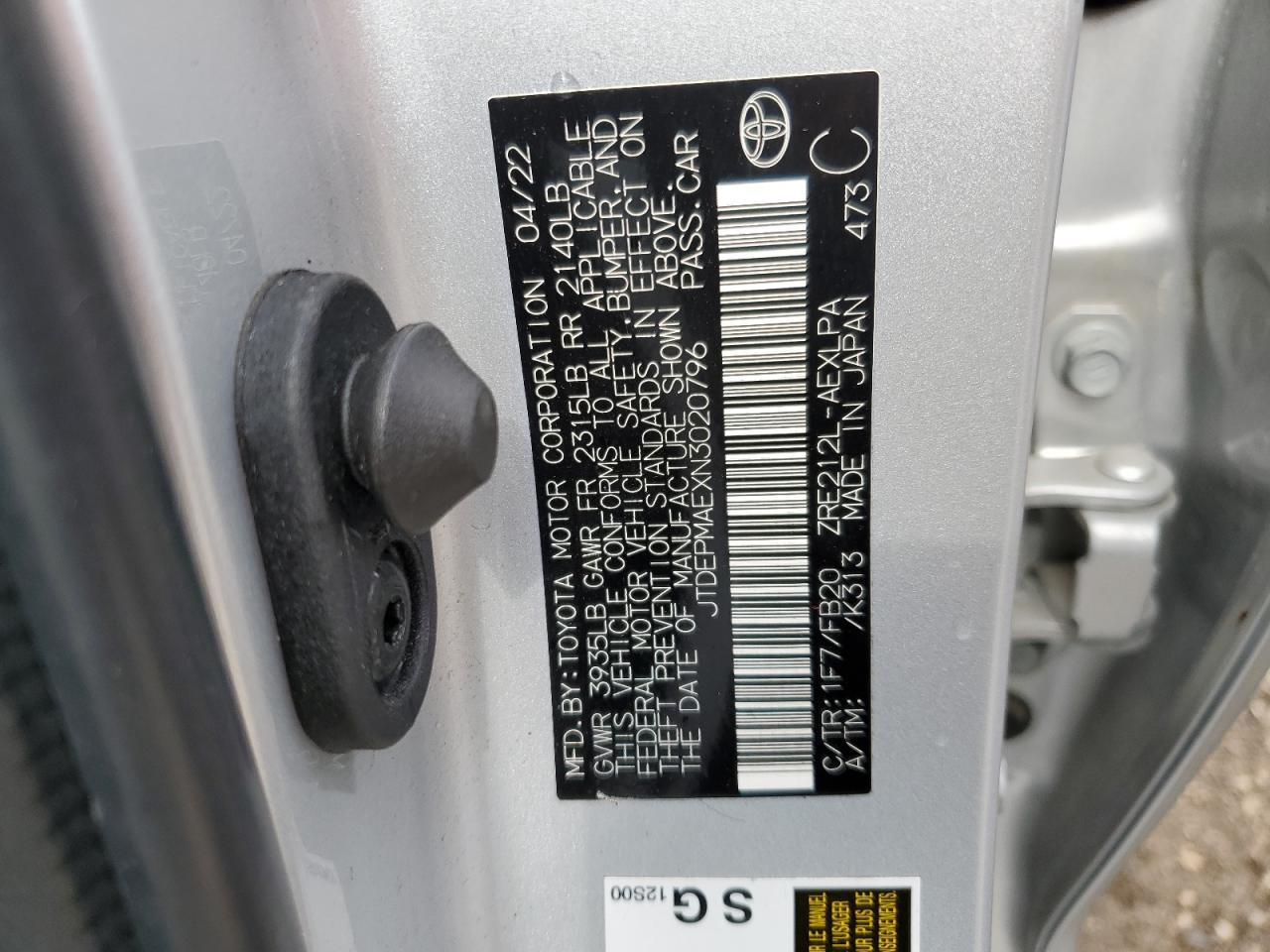 2022 TOYOTA COROLLA