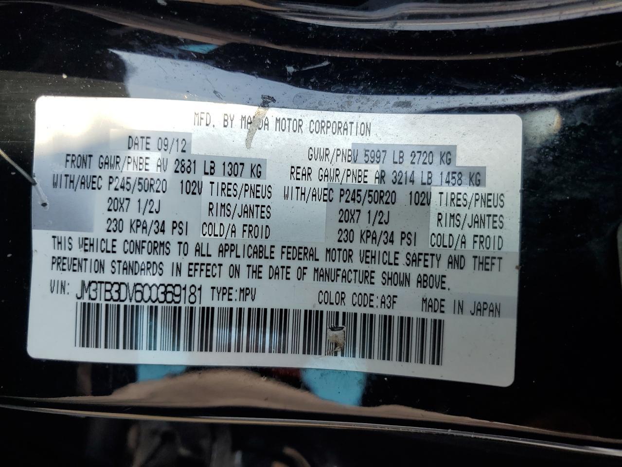 2012 MAZDA CX-9