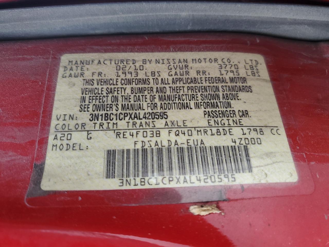 2010 NISSAN VERSA