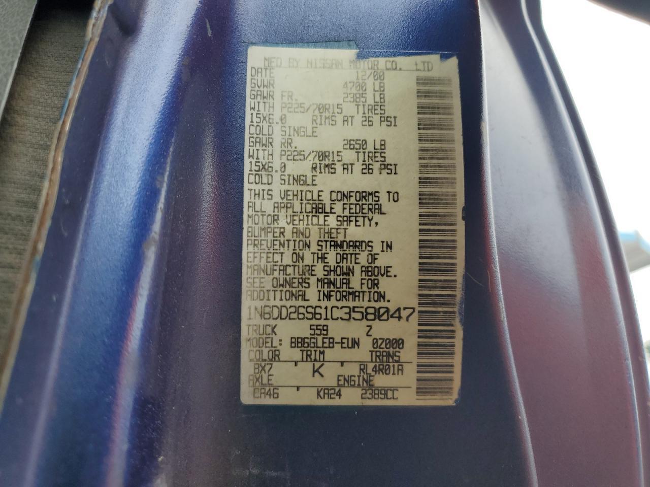 2001 NISSAN Frontier