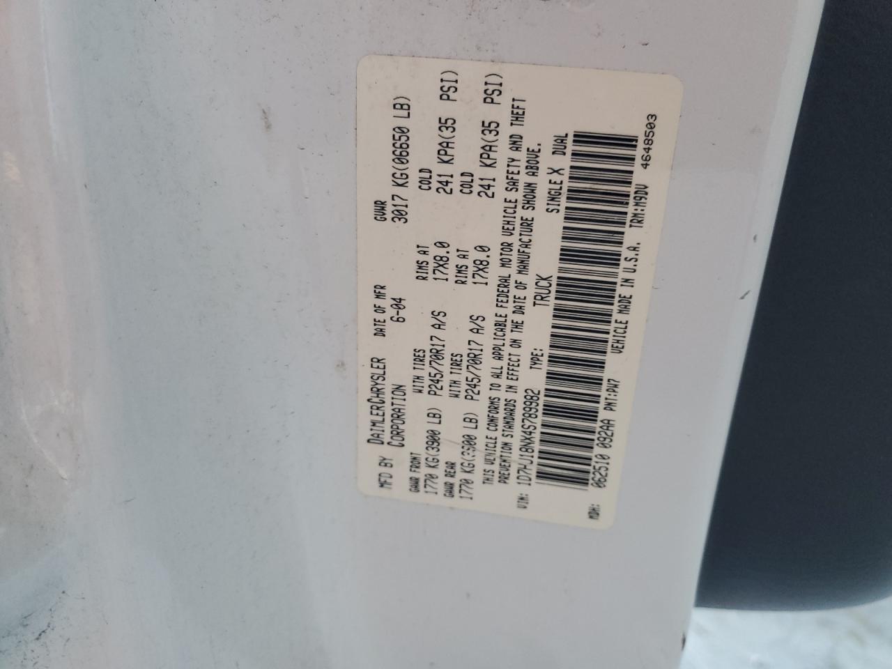 2004 DODGE RAM 1500