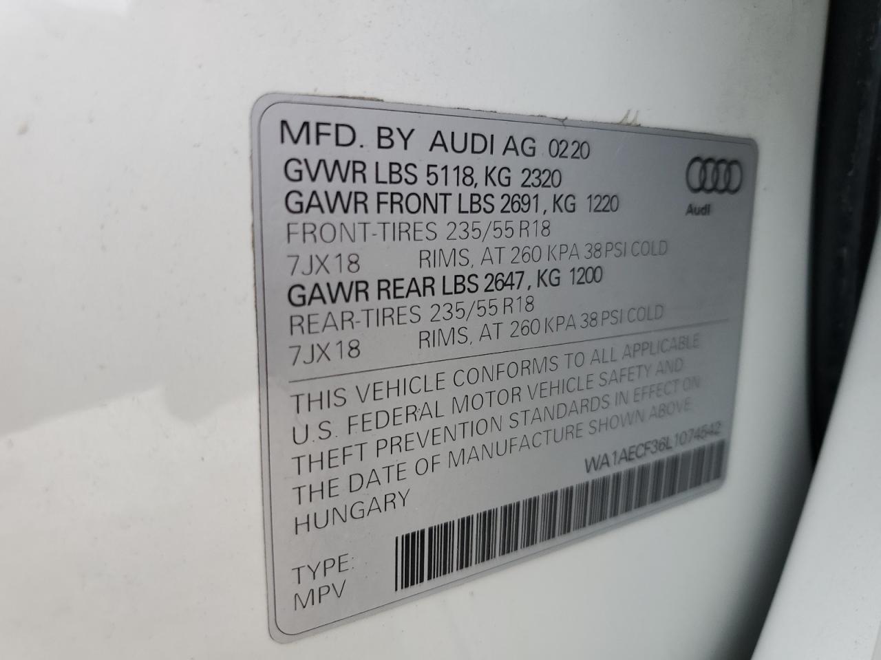 2020 AUDI Q3