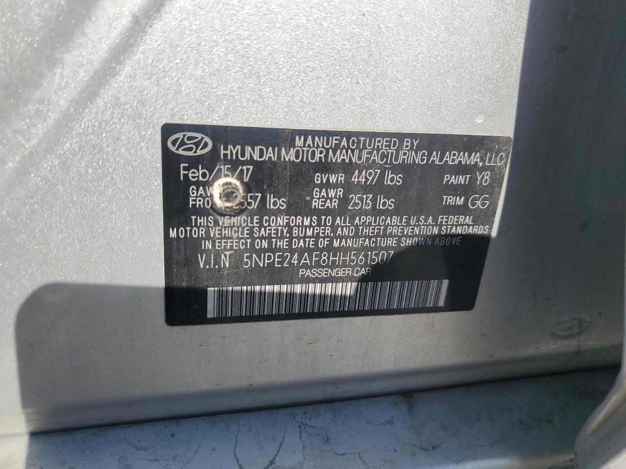2017 HYUNDAI SONATA