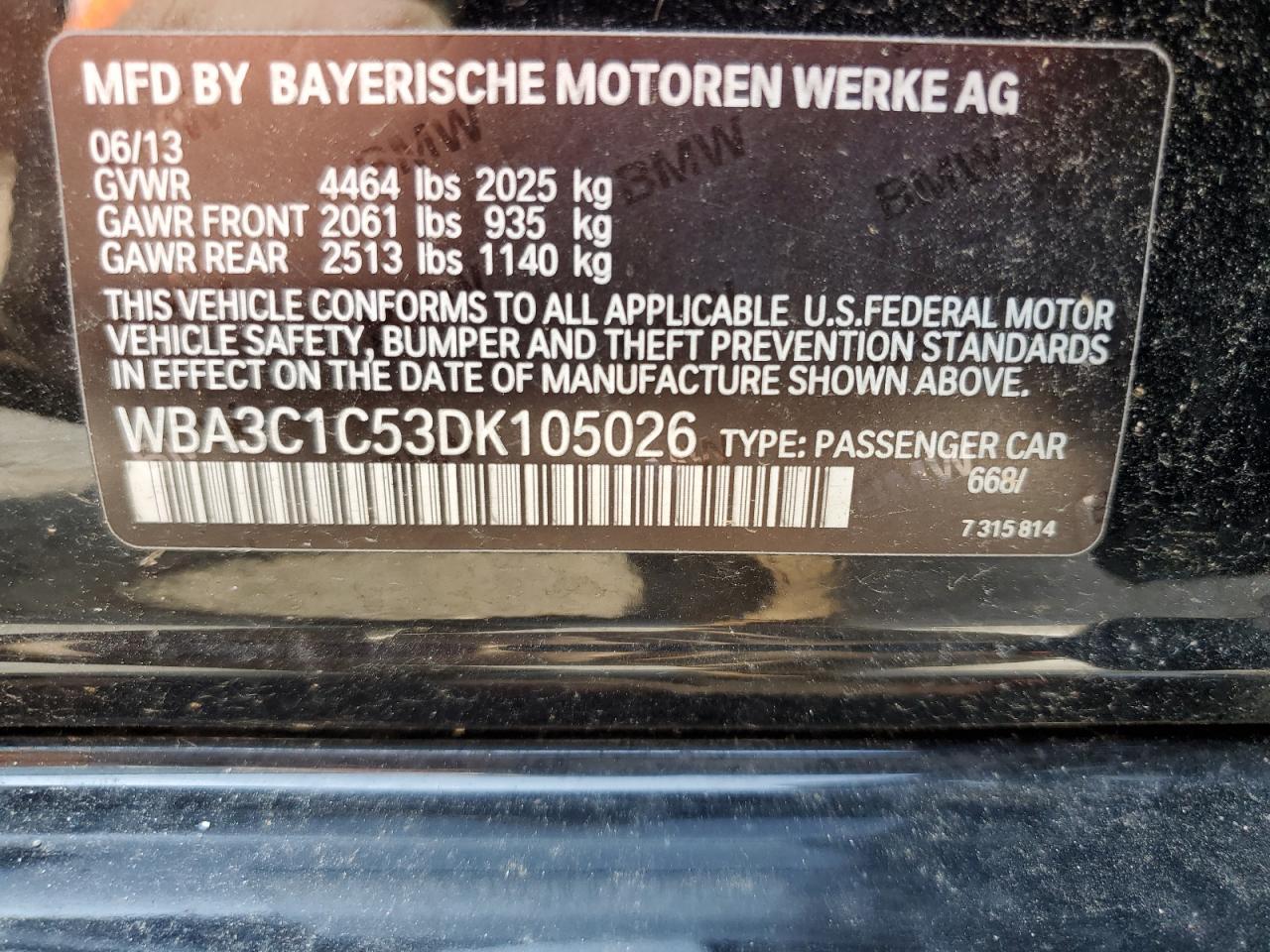 2013 BMW 3 SERIES