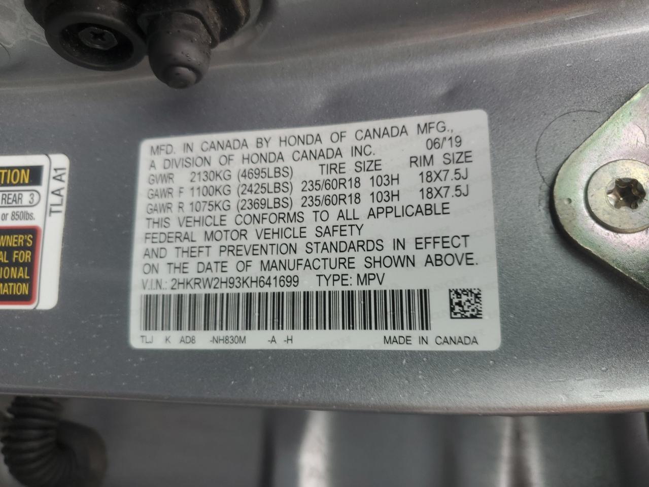2019 HONDA CR-V
