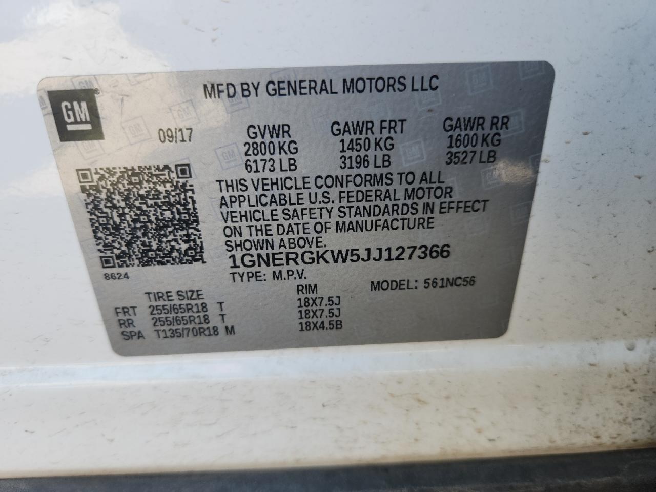 2018 CHEVROLET TRAVERSE
