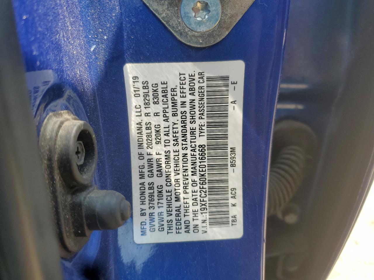 2019 HONDA CIVIC