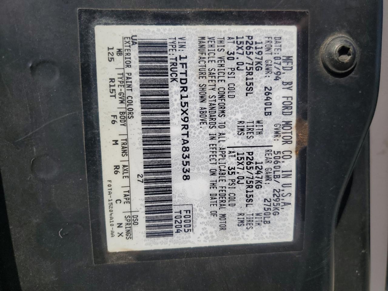 1994 FORD RANGER