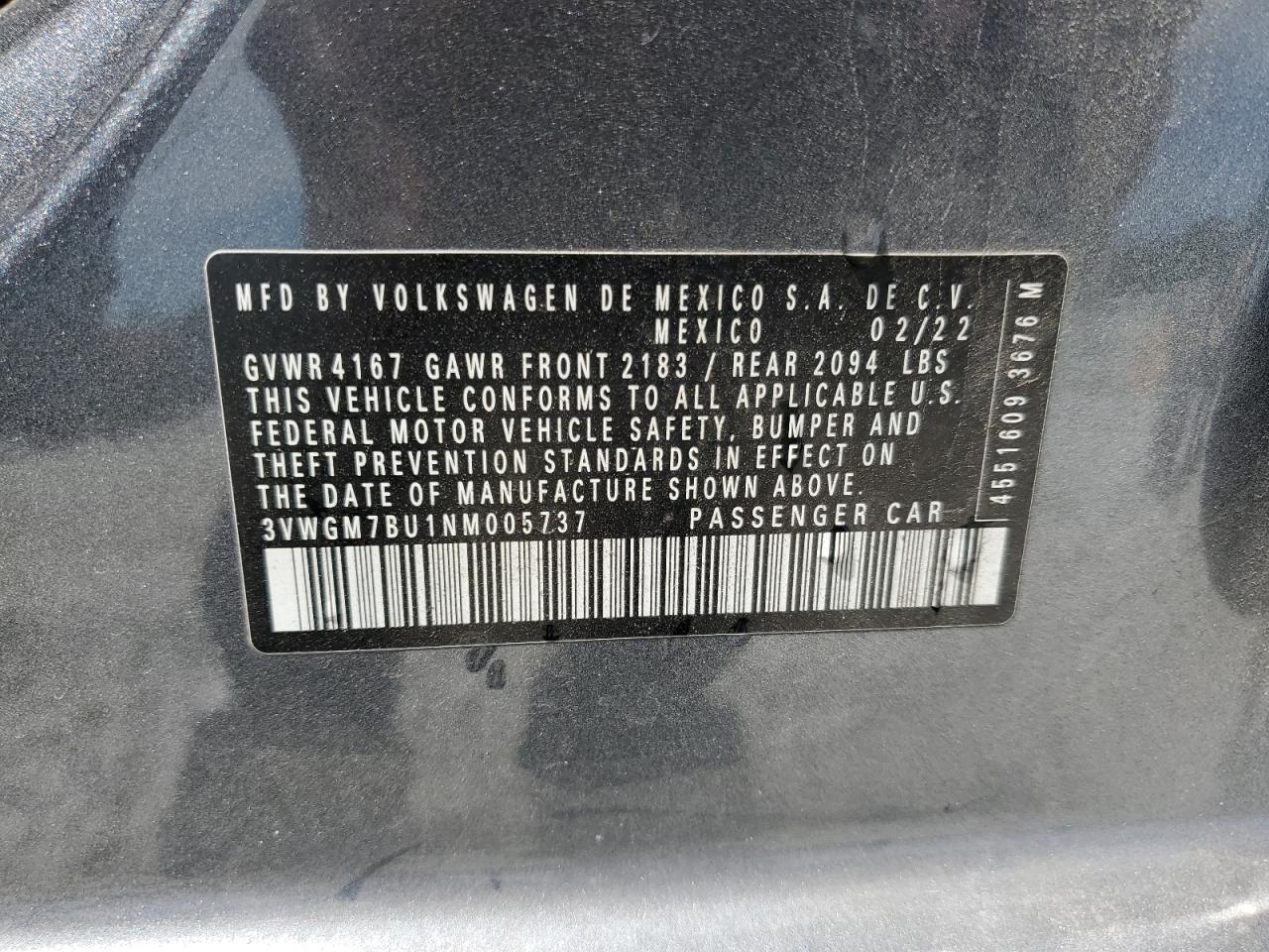 2022 VOLKSWAGEN JETTA