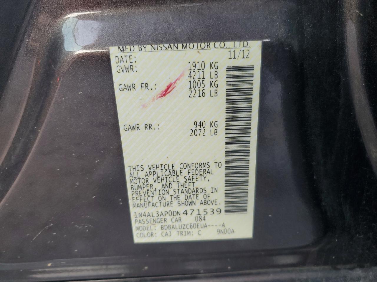 2013 NISSAN ALTIMA