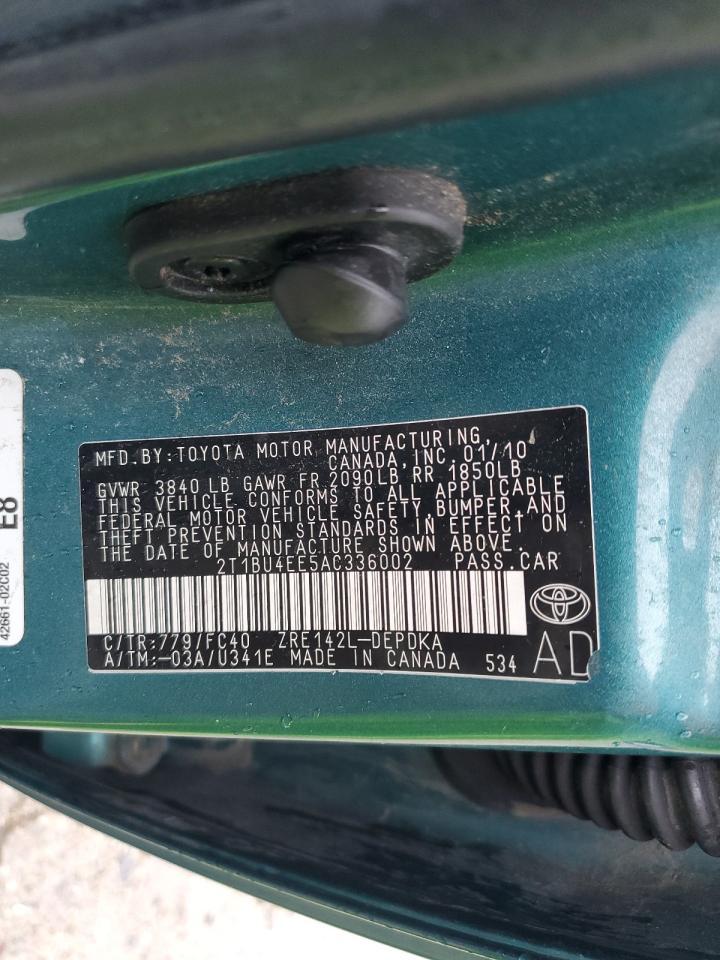 2010 TOYOTA COROLLA