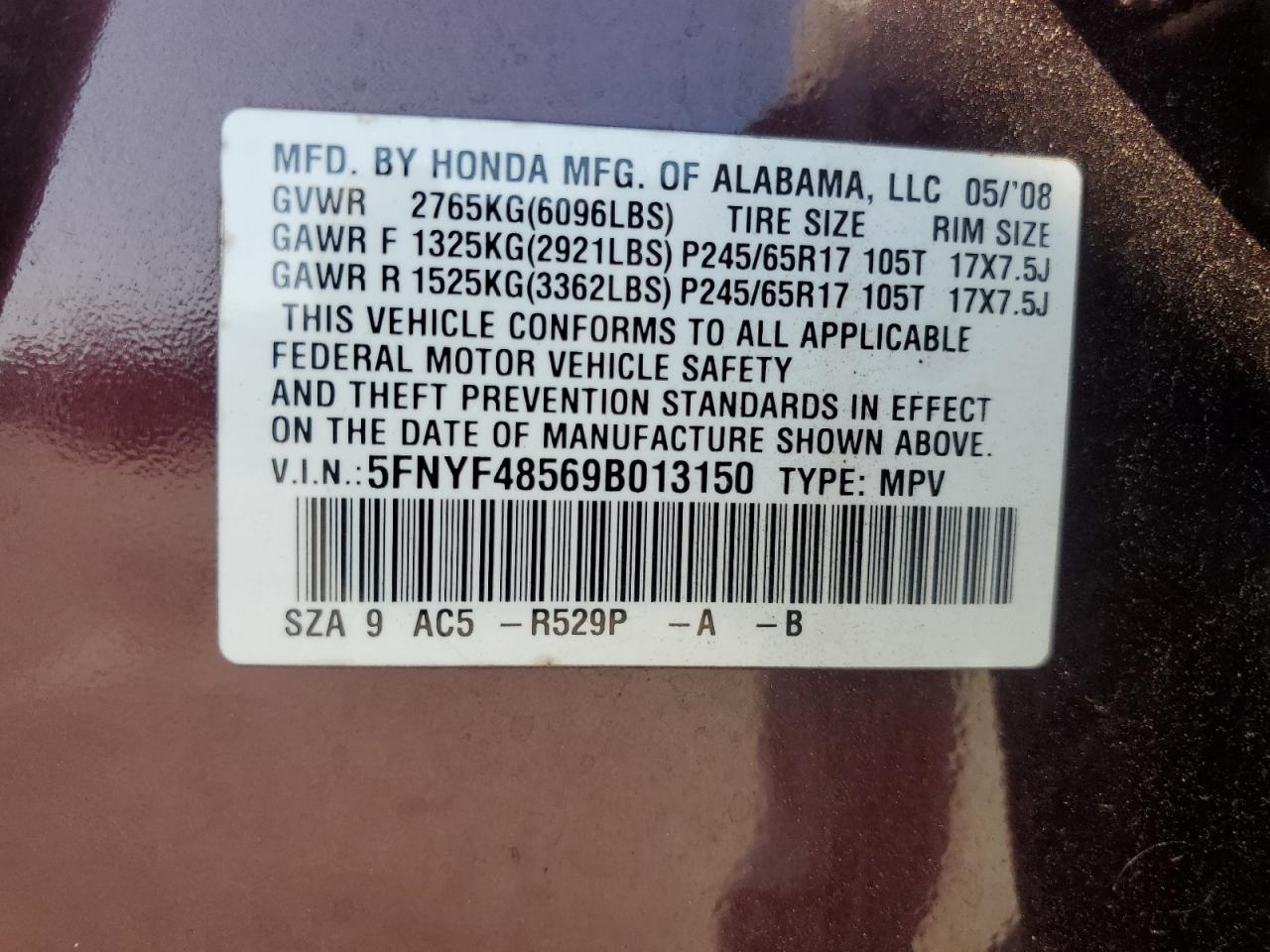 2009 HONDA PILOT