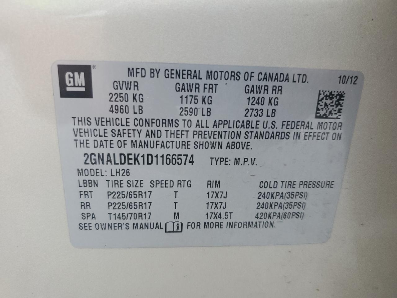 2013 CHEVROLET EQUINOX