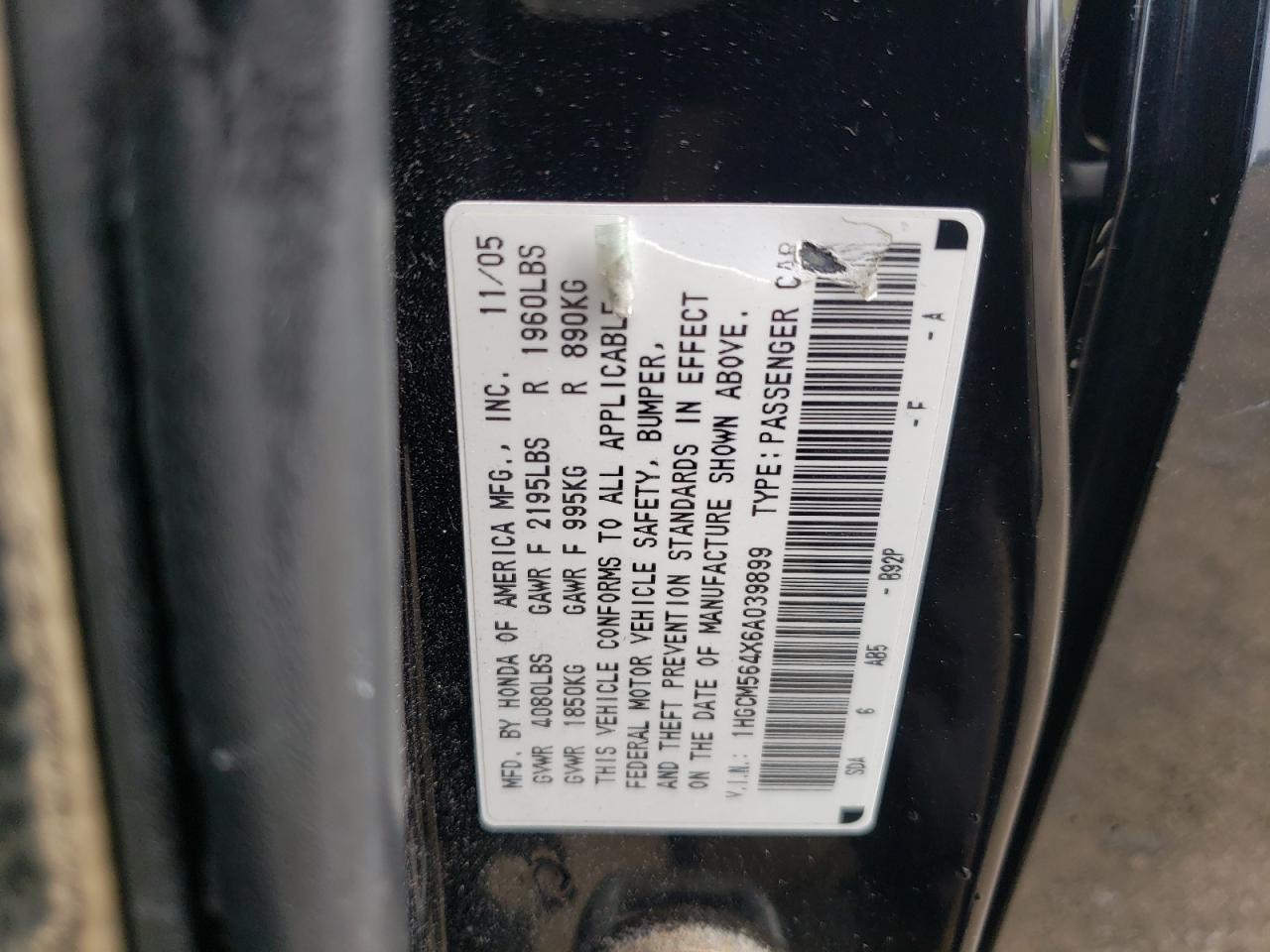 2006 HONDA ACCORD