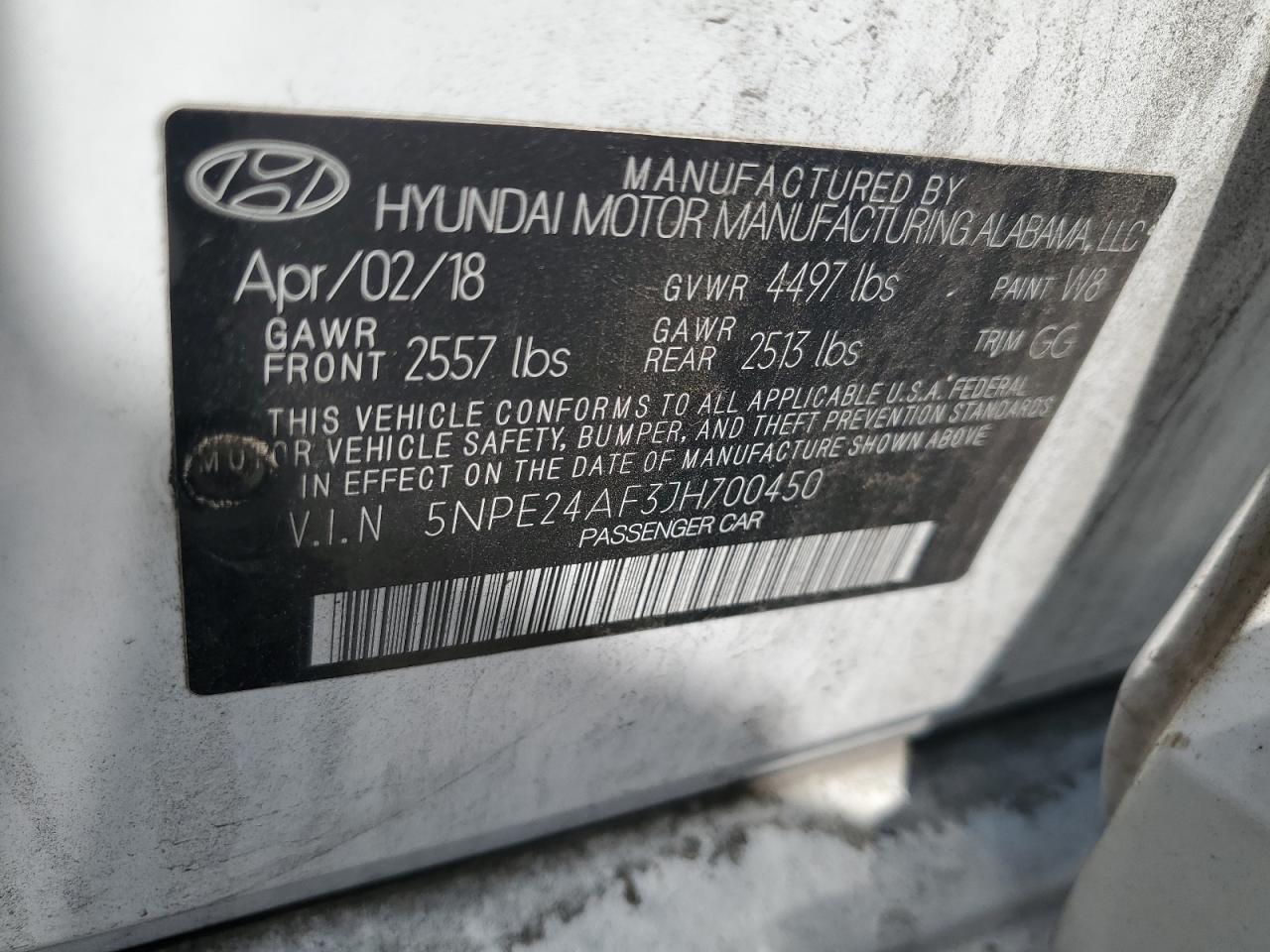 2018 HYUNDAI SONATA