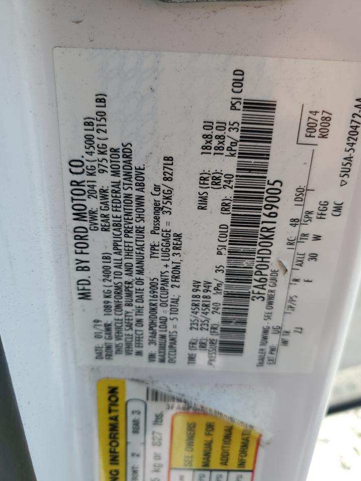 2019 FORD FUSION