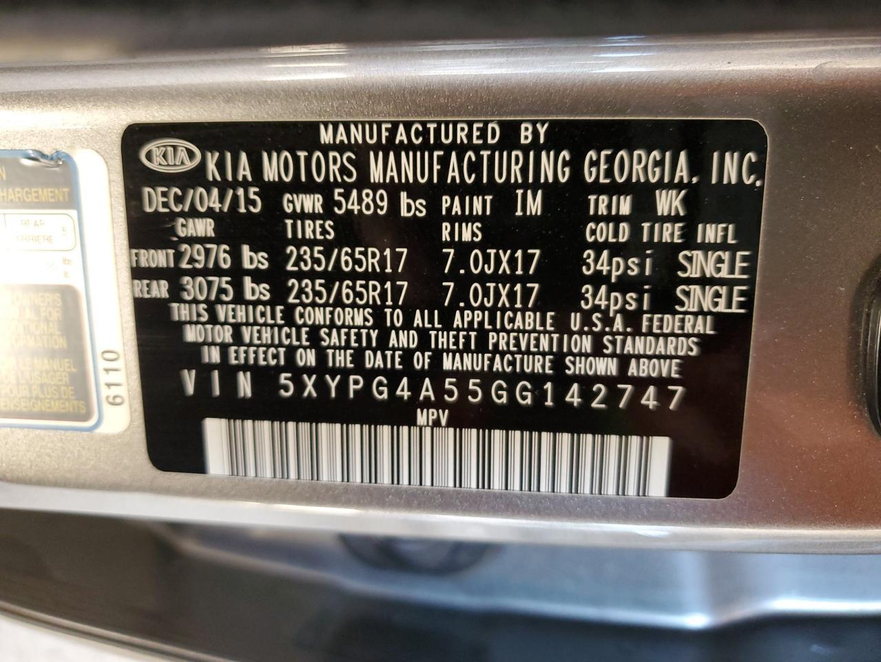 2016 KIA SORENTO