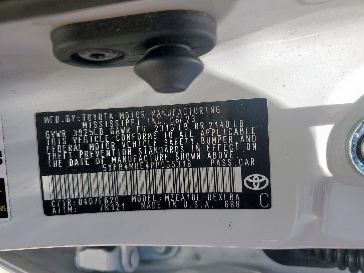 2023 TOYOTA COROLLA