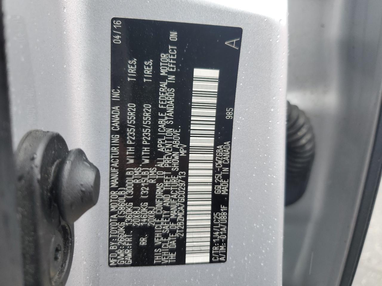2016 LEXUS RX 350