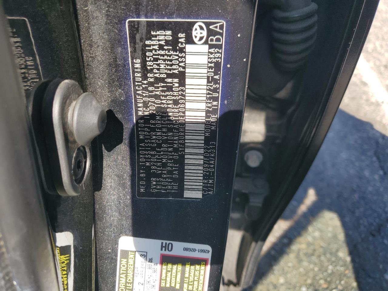 2014 TOYOTA COROLLA