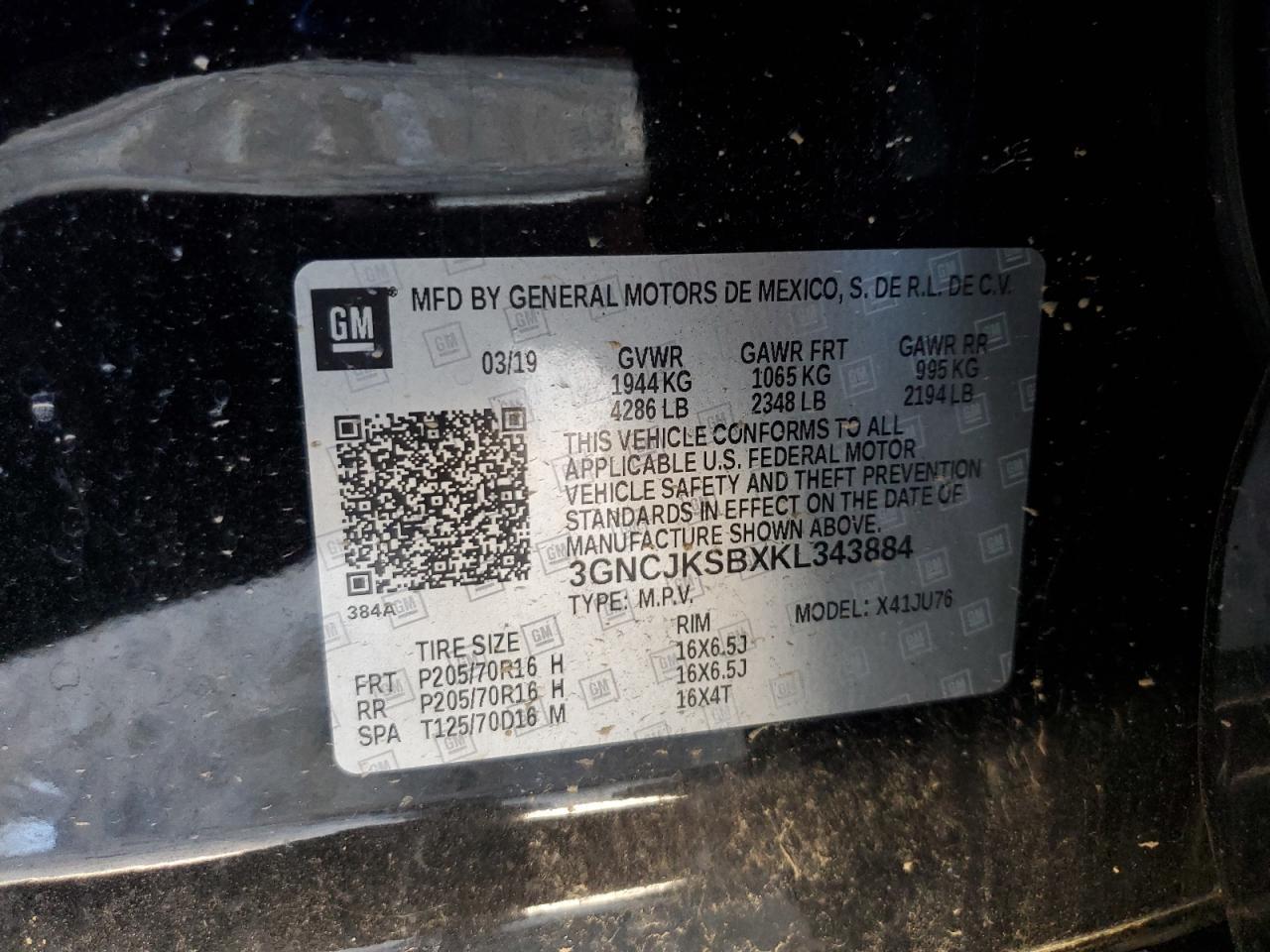 2019 CHEVROLET TRAX