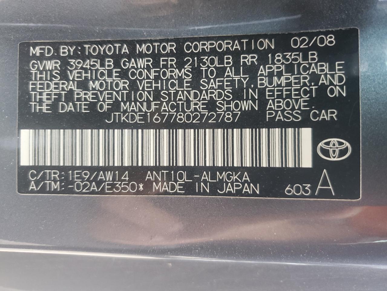 2008 TOYOTA SCION